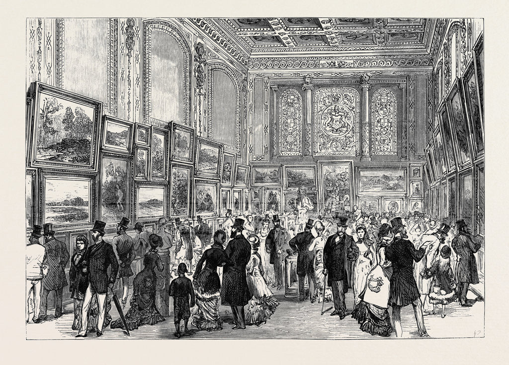 Detail of Exhibition of the City of London Society of Artists in Skinners' Hall Cannon Street 1880 by Anonymous