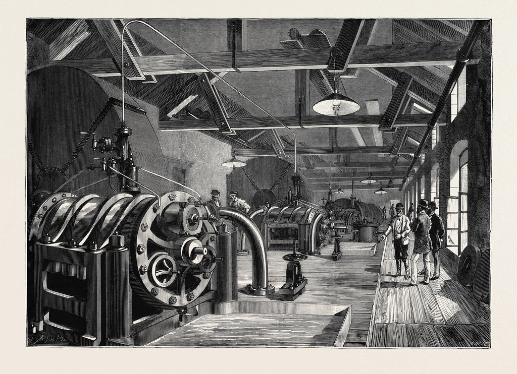 Detail of The St. Gothard Tunnel: Air-Compressing Machinery at Airolo 1880 by Anonymous