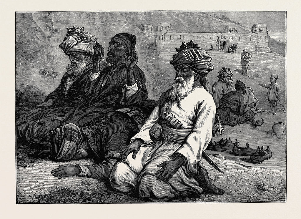 Detail of Afghans at Their Namaz 1880 by Anonymous