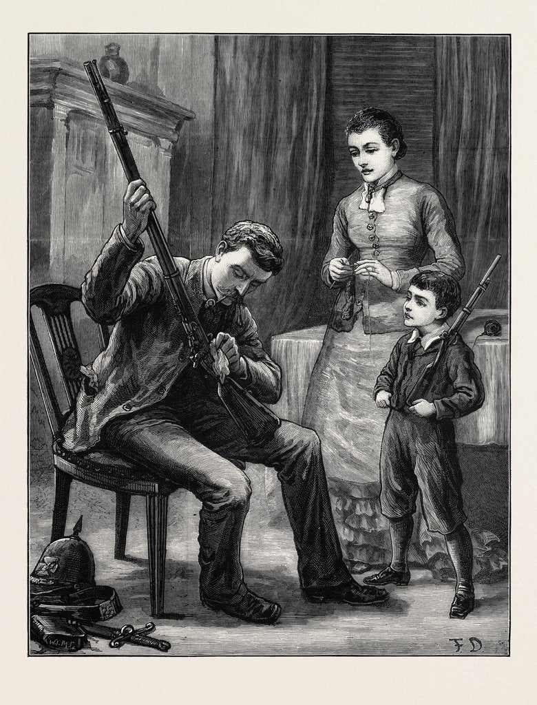 Detail of Preparing for the Easter Monday Volunteer Review 1880 by Anonymous