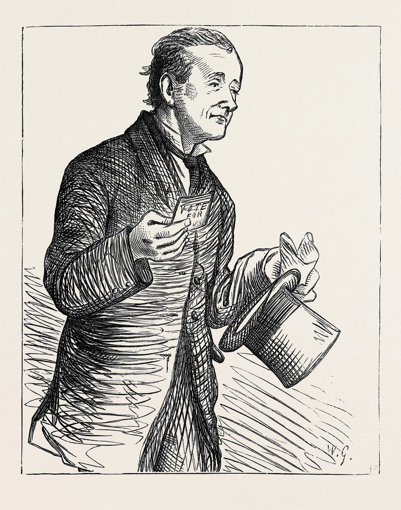 Detail of Election Sketches: The Paid Canvasser 1880 by Anonymous