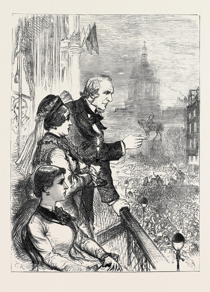 Detail of The Midlothian Election: Mr. Gladstone Addressing the Crowd from the Balcony of Lord Rosebery's House in George Street Edinburgh by Anonymous
