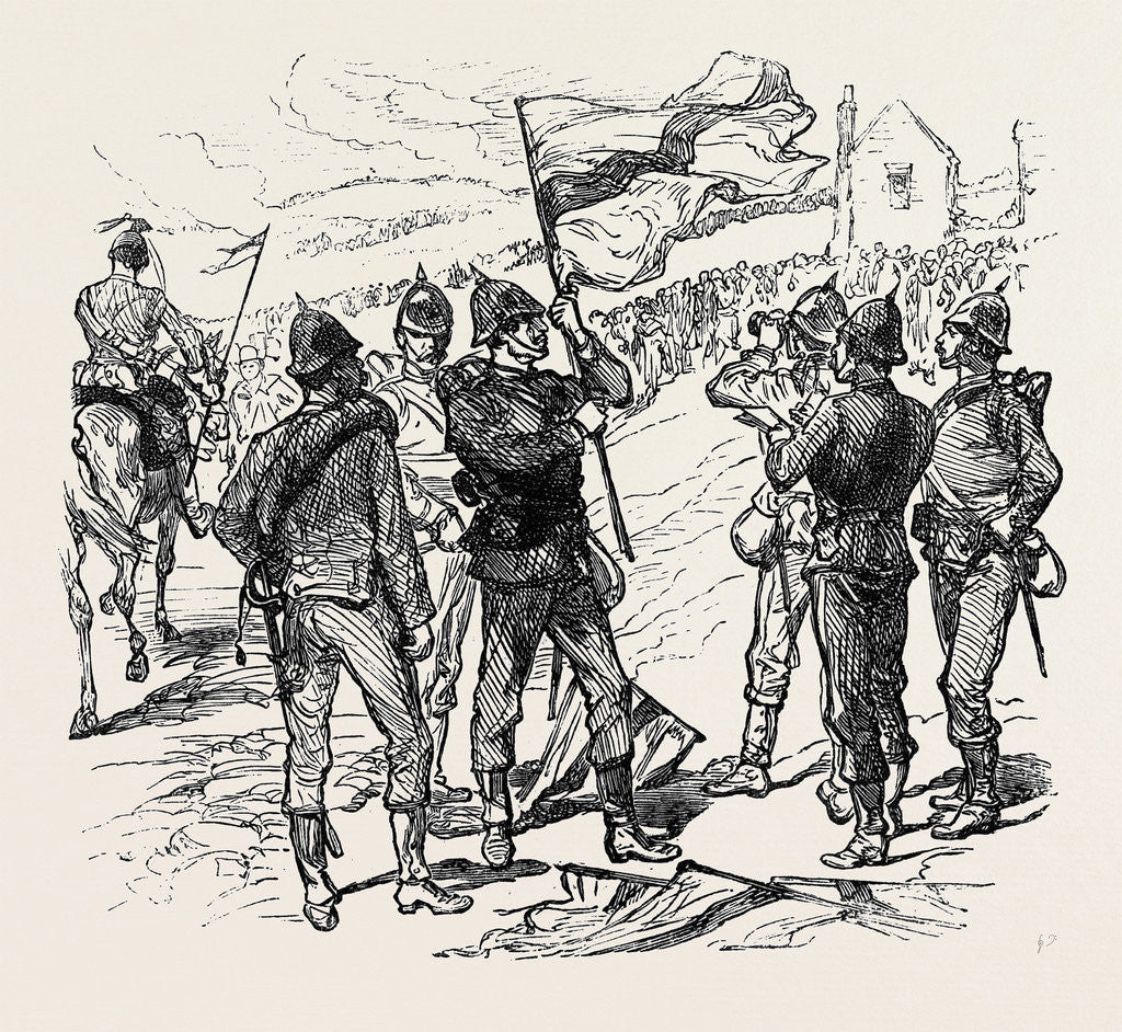 Detail of At the Brighton Theatre of War: Signalling 1880 by Anonymous