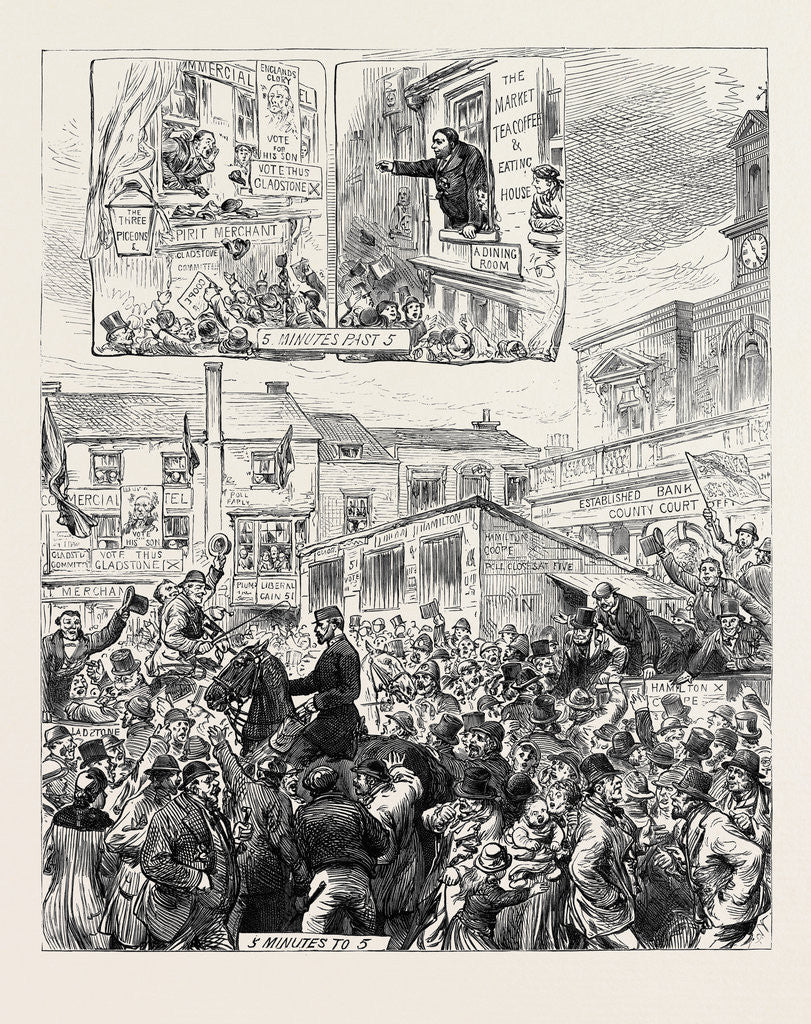Detail of The General Election: The Middlesex Election: Sketches at Brentford 1880 by Anonymous