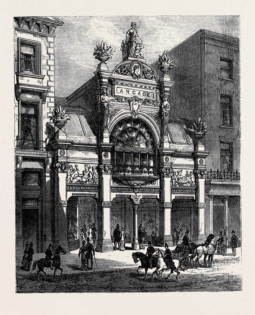 Detail of New Arcade Old Bond Street: Exterior London 1880 by Anonymous