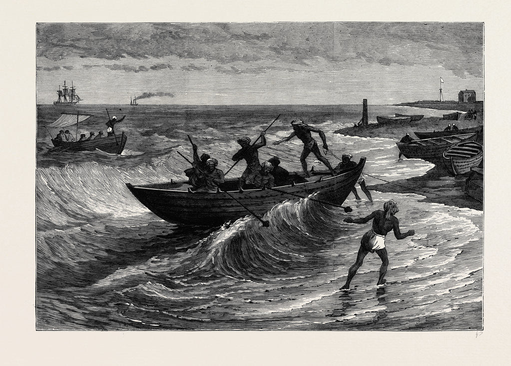 Detail of Massoolah Boats Madras 1880 by Anonymous