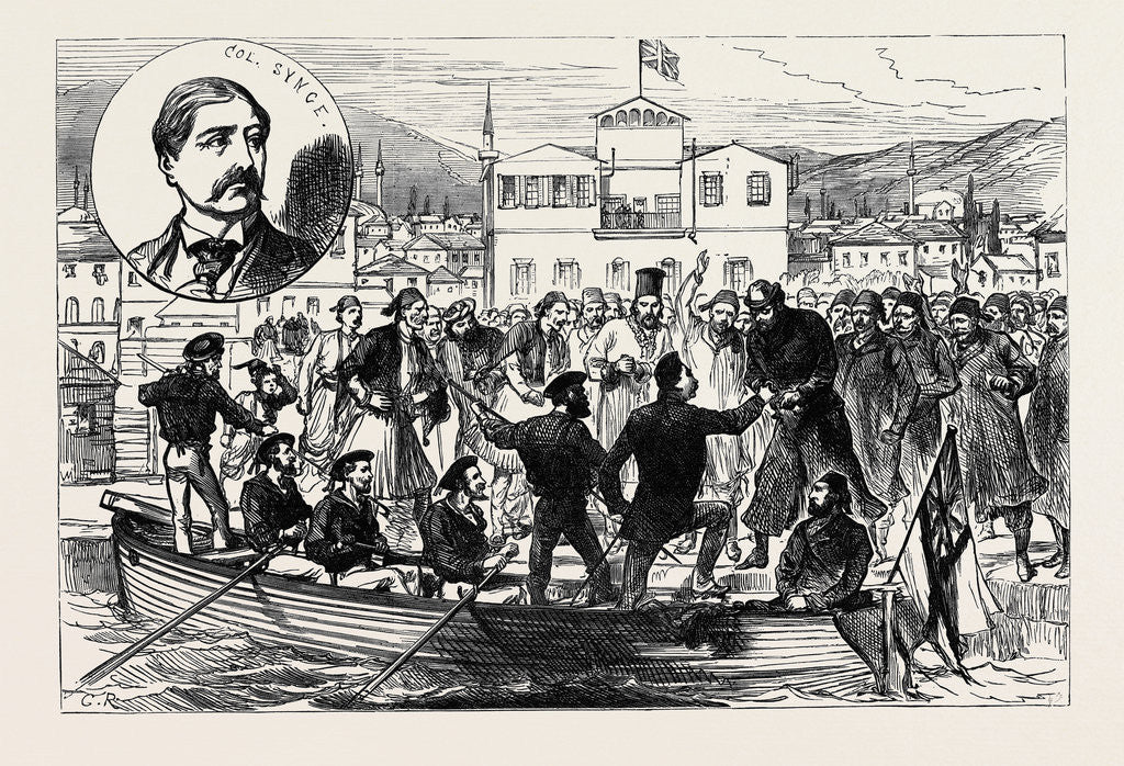 Detail of Arrival of Colonel Synge at Salonica after His Release by the Brigands 1880 by Anonymous
