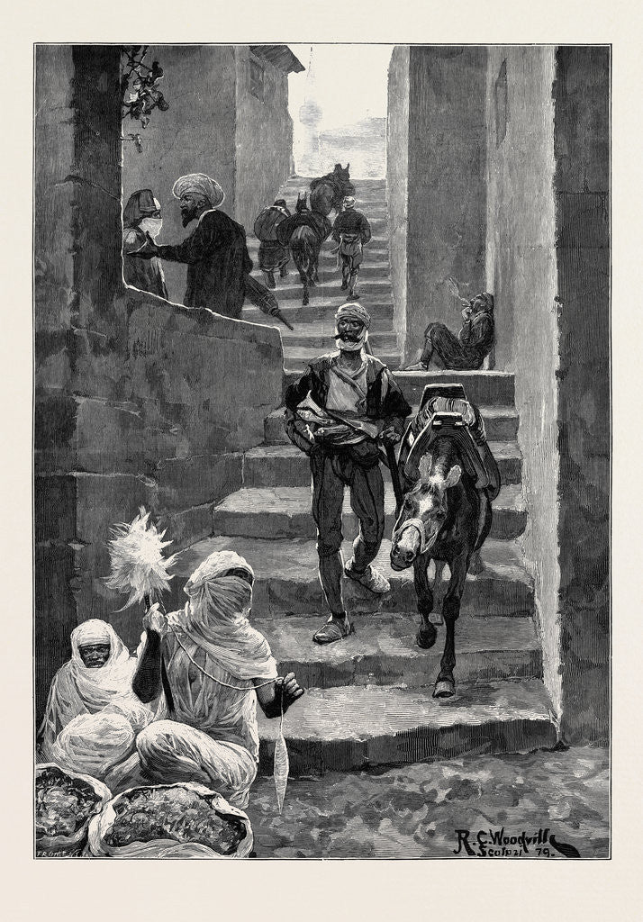 Detail of Sketches in Albania: A Street Scene in Scutari 1880 by Anonymous