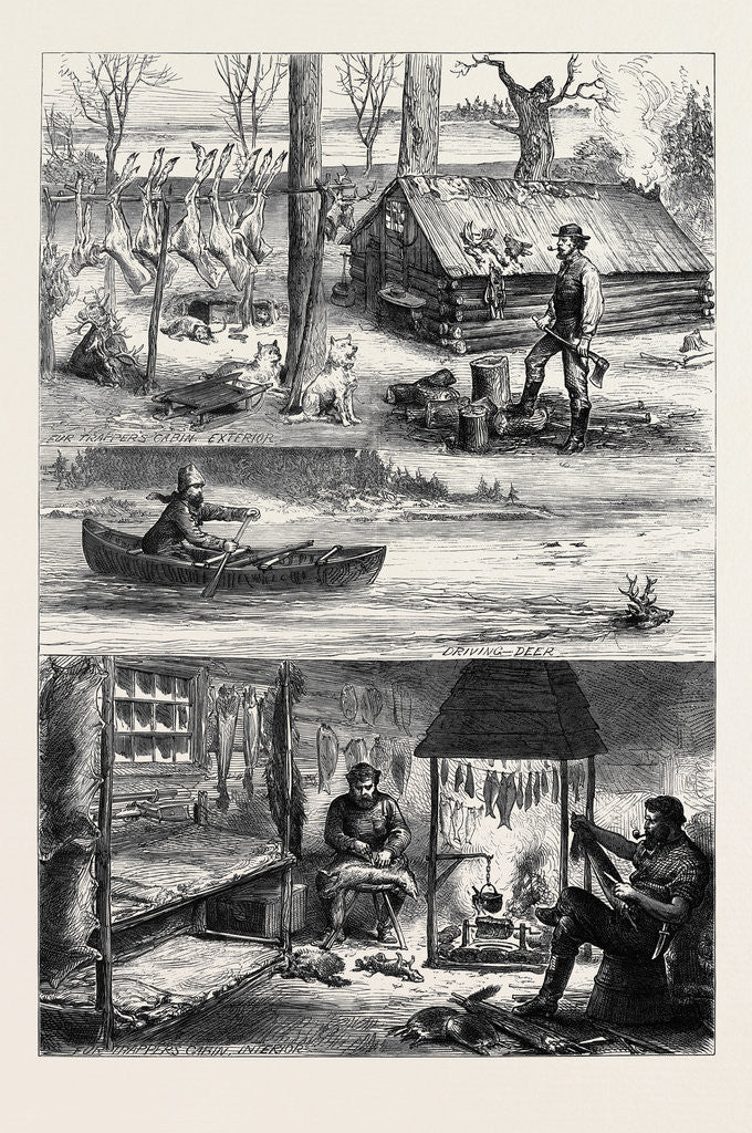 Detail of Fur Trappers in the Backwoods of Canada 1880 by Anonymous