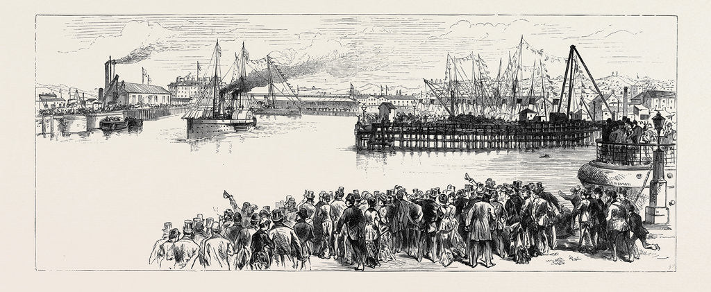 Detail of The Prince of Wales at Holyhead: View of the New Dock from the Clock Tower 1880 by Anonymous