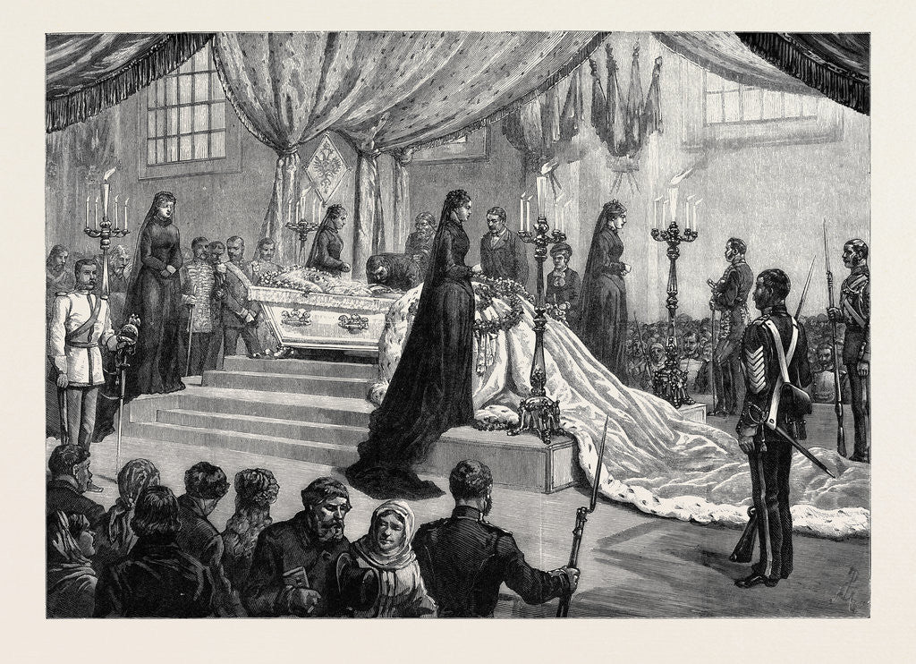 Detail of Funeral of the Empress of Russia at St. Petersburg: The Lying in State in the Cathedral of St. Peter and St. Paul 1880 by Anonymous