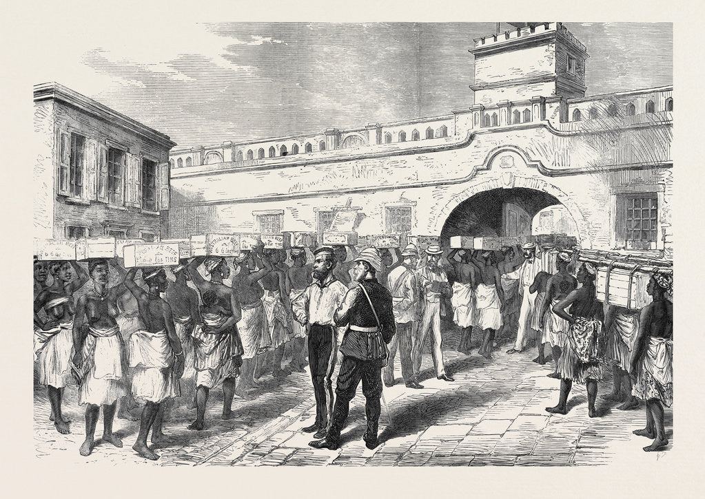 The Ashantee War: Women Leaving Cape Coast Castle with Provisions for the Troops 1874 by Anonymous