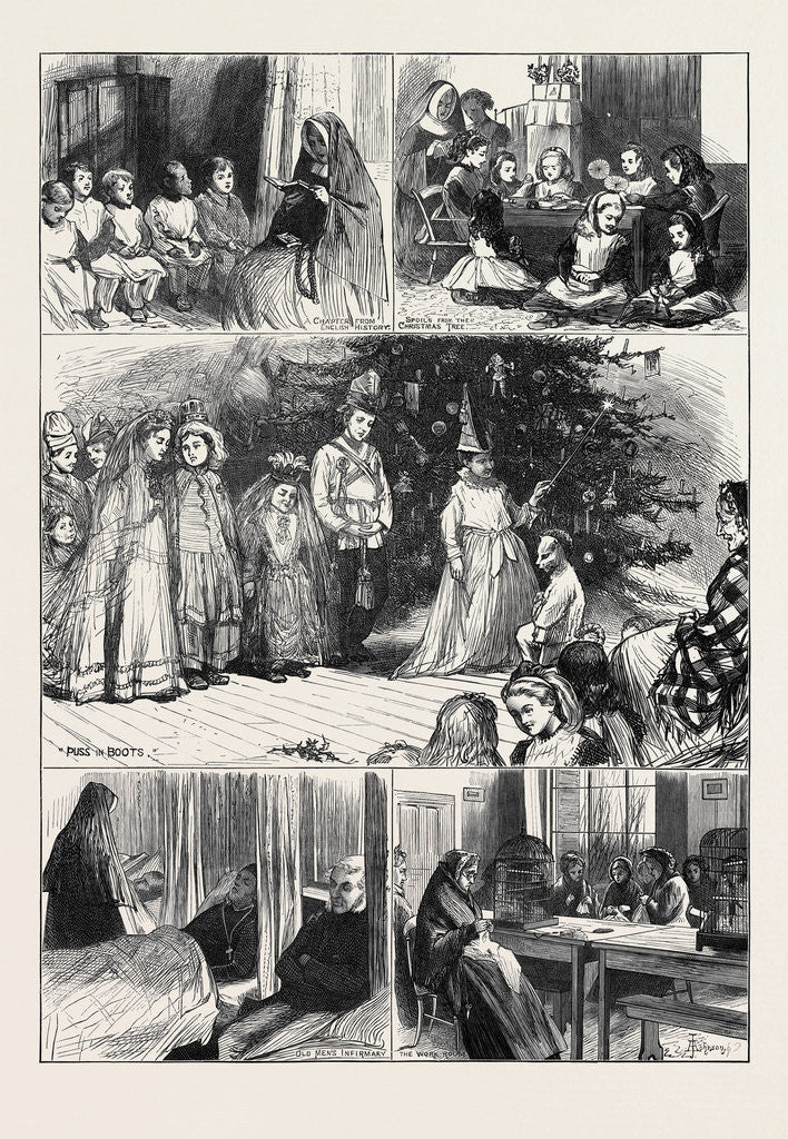 Detail of Christmas at Nazareth House Hammersmith London 1874 by Anonymous