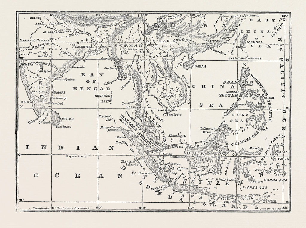 Detail of Map of the Strait of Malacca 1874 by Anonymous