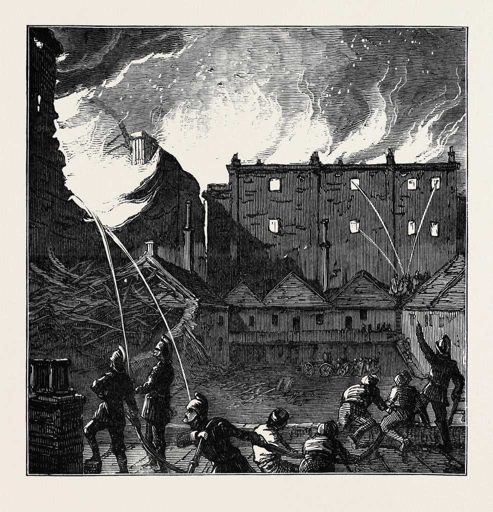 Detail of The Burning of the Pantechnicon: The Fire Seen from the Roof of Rice's Stables London 1874 by Anonymous