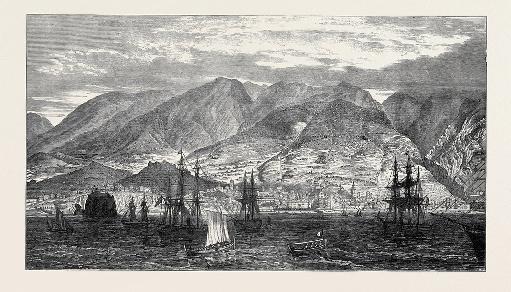 Detail of The Bay and Town of Funchal Madeira. 1874 by Anonymous
