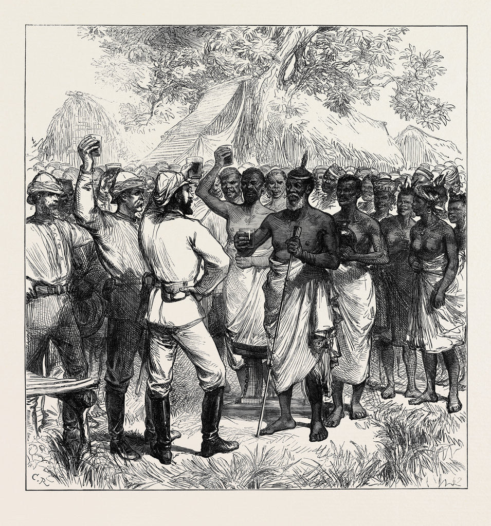 Detail of The Ashantee War: Drinking the Queen's Health in Our Camp 1874 by Anonymous