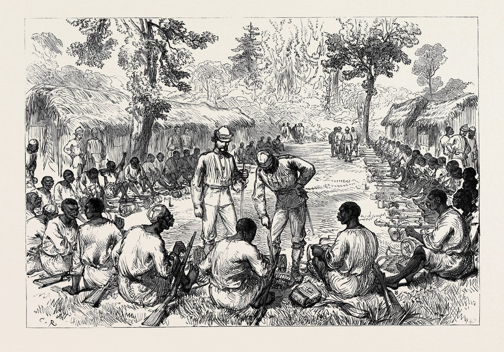 Detail of The Ashantee War: Counting and Inspecting Ammunition of the Bonny Men 1874 by Anonymous