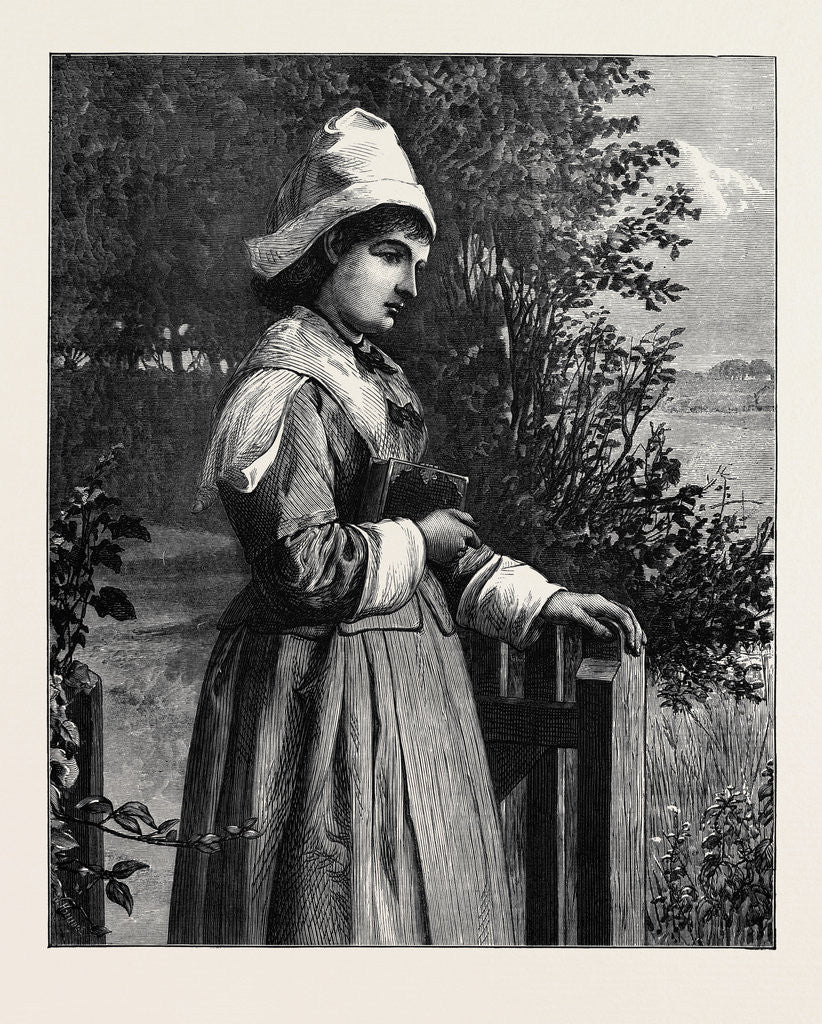 Detail of Homeward Serenely She Walked with God's Benediction Upon Her. In the Exhibition at the Dudley Gallery 1874 by Anonymous