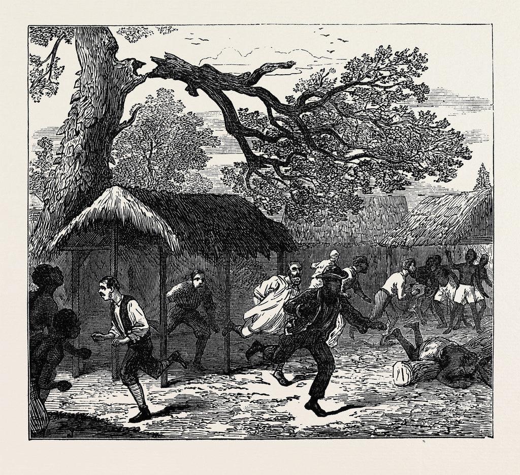 Detail of The Ashantee War: Fall of a Tree in Camp 1874 by Anonymous