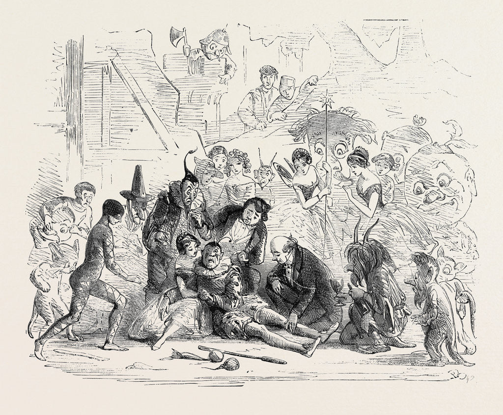 Detail of The Practised Hands of the Doctor Glided Over Bradley's Limbs. Vamp, Said He Quietly, Get a New Clown; a Story of a Columbine by Anonymous
