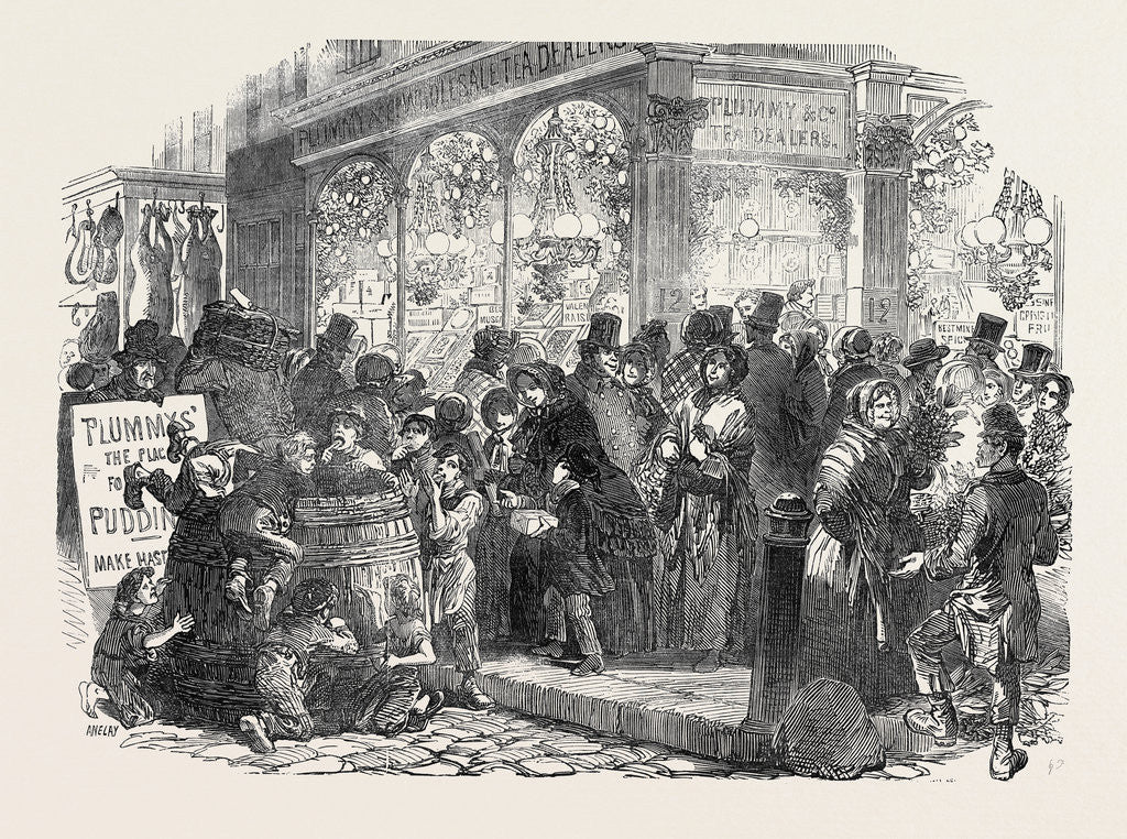 Detail of Grocer's Shop at Christmas by Anonymous
