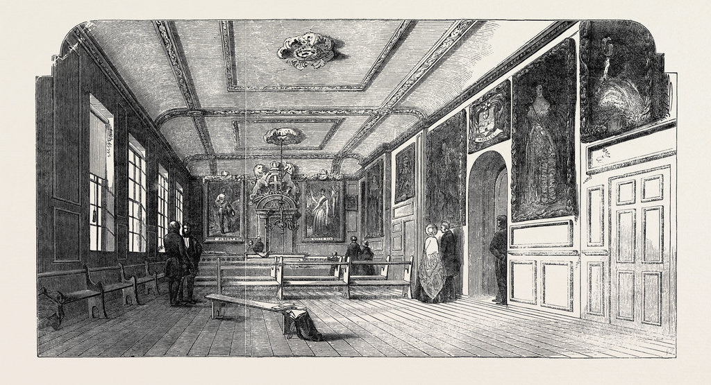 Detail of The Town-Hall, Windsor; with the Portraits of Her Majesty and His Royal Highness Prince Albert, 1852 by Anonymous