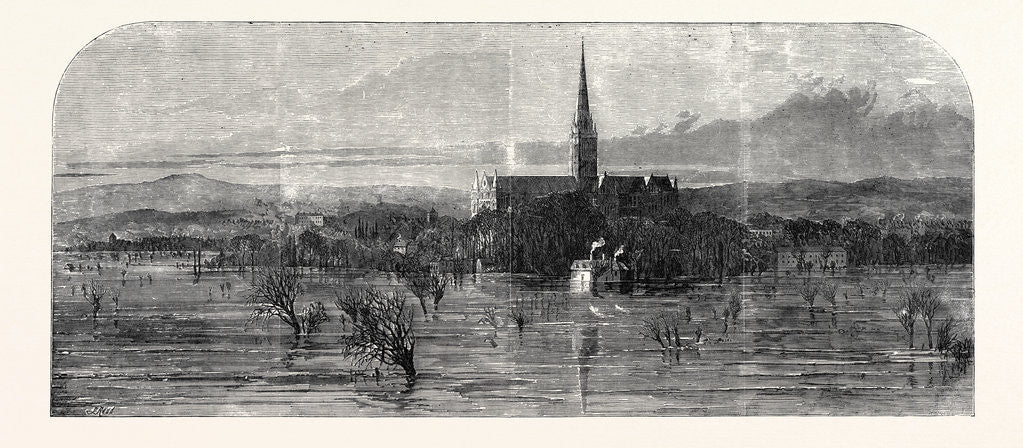 Detail of The City of Salisbury During the Recent Floods, 1852 by Anonymous