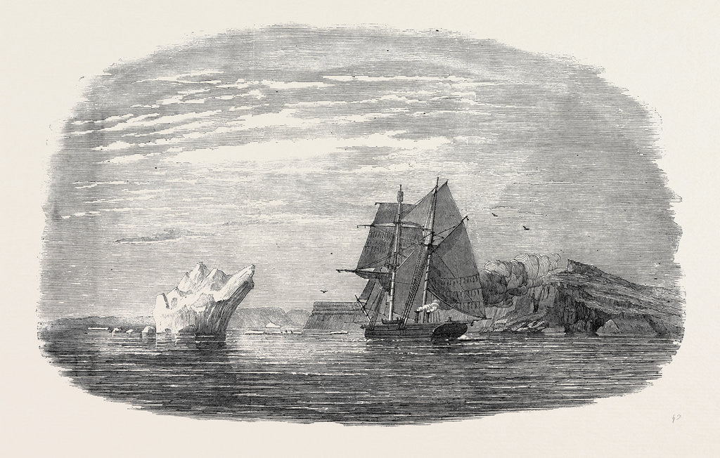 Detail of The Isabel Entering the Polar Basin Through Smith's Sound, in the Head of Baffin's Bay; the Search for Sir John Franklin by Anonymous