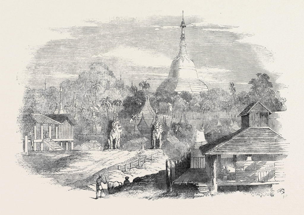 Detail of The Burmese War, the Dagon Pagoda, at Rangoon by Anonymous