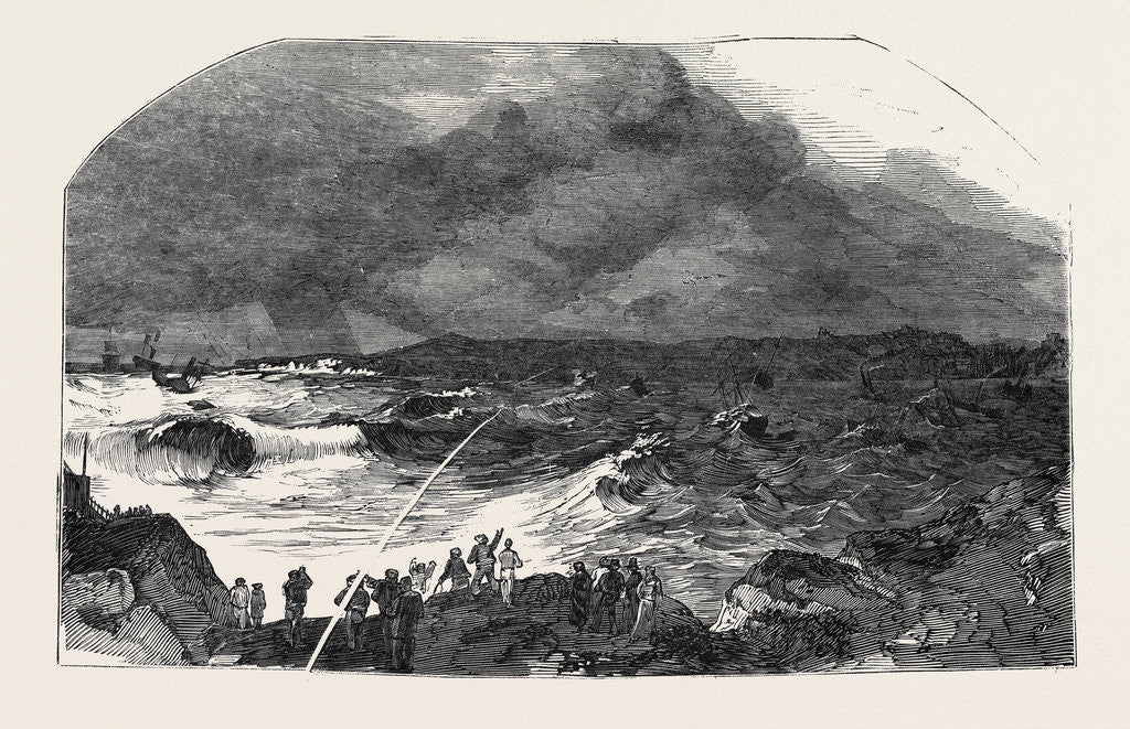 Detail of The Northumberland Coast During the Late Gale, 1852 by Anonymous
