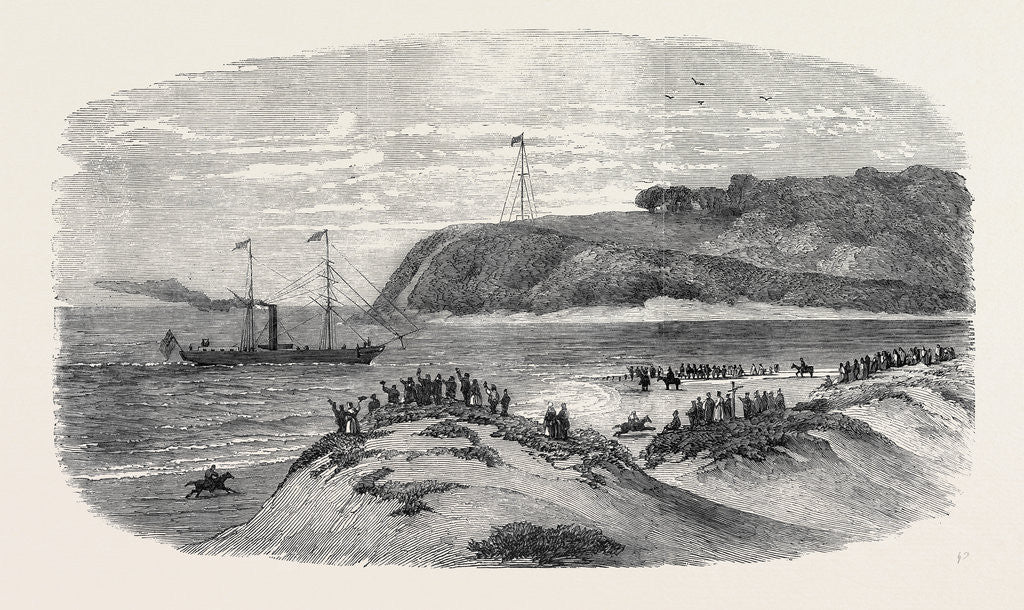 Detail of Entrance of the First Mail Steamer Into the Bay of Natal, 1852 by Anonymous