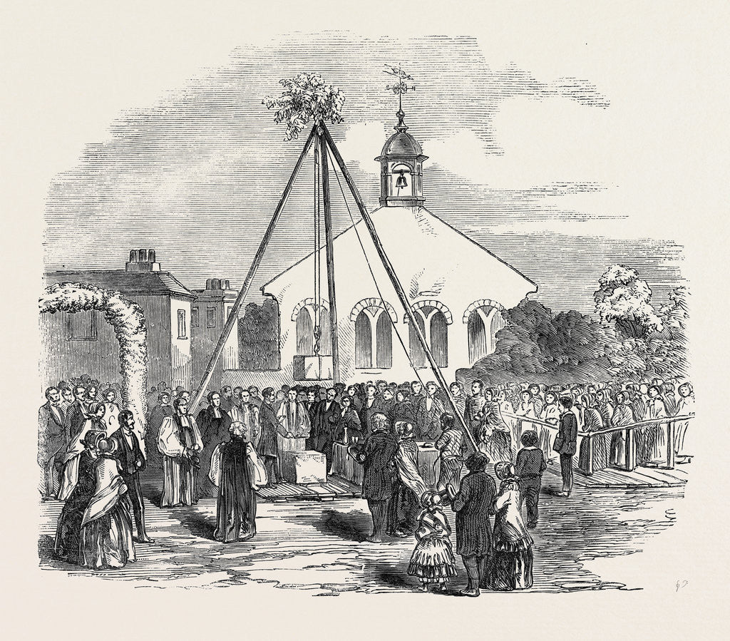 Detail of His Royal Highness Prince Albert Laying the Foundation-Stone of a New Chapel-of-Ease, at Eton. by Anonymous