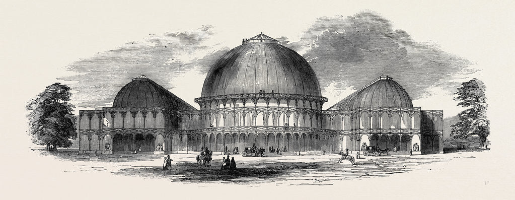 Detail of The Great Industrial Exhibition Building at Dublin: Front Elevation to Merrion Square West, 1852 by Anonymous