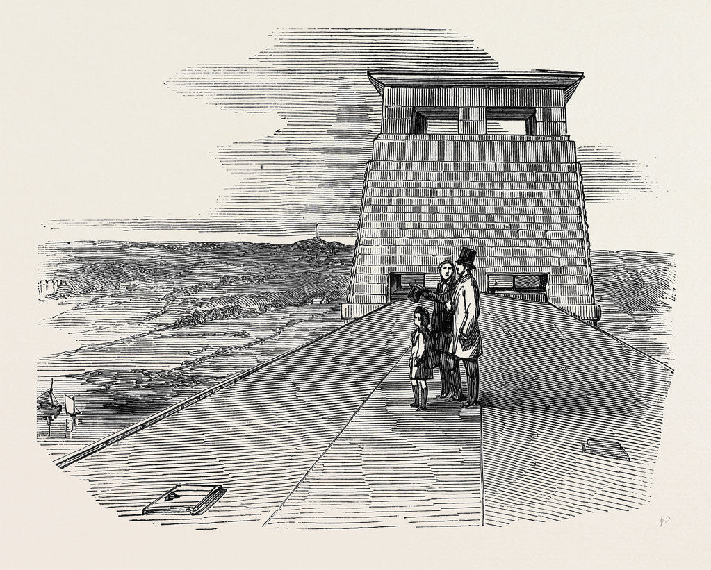 Detail of Prince Albert, the Prince of Wales, and Mr. Stephenson, Upon the Roof of the Britannia Tubular Bridge, 1852 by Anonymous