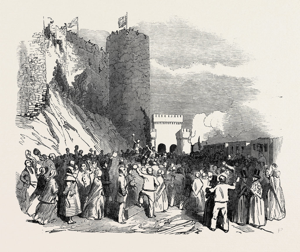 Detail of Reception of Her Majesty at the Conway Station. by Anonymous