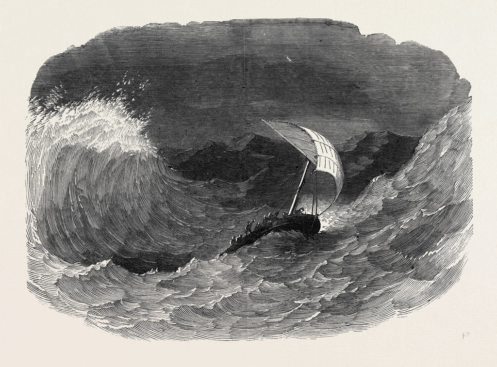 Detail of Extreme Peril of the Castor's Launch, Sent to Survey the Birkenhead Rock, 1852 by Anonymous
