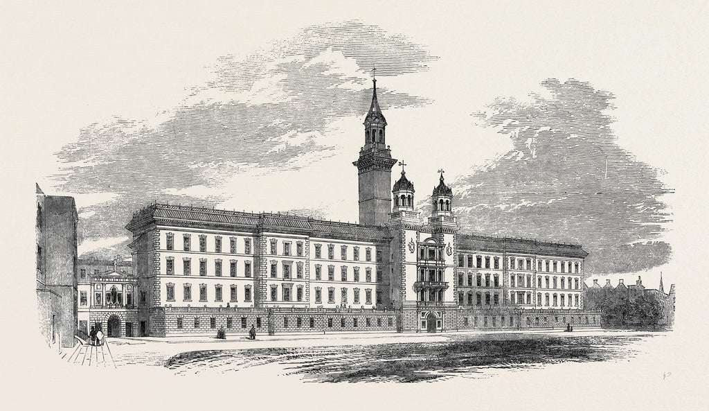 Detail of Guy's Hospital, Southwark, New Buildings, 1852 by Anonymous