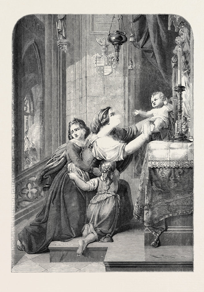 Detail of The Refuge at the Altar from a Picture by Daege, Berlin by Anonymous