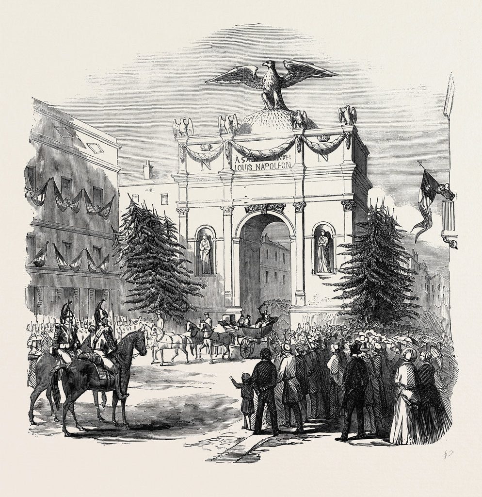 Detail of Arrival of the President of France at the Triumphal Arch, at St. Etienne, 1852 by Anonymous