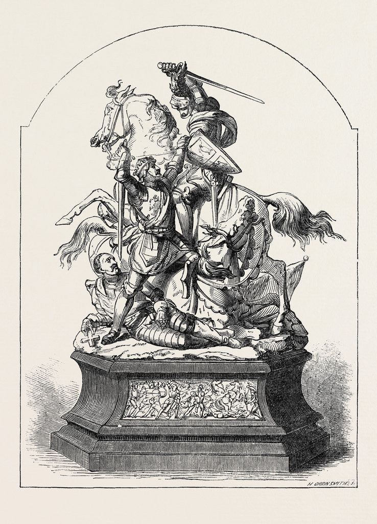 Detail of The Doncaster Race Plate, 1852, Conflict at Flodden Field by Anonymous