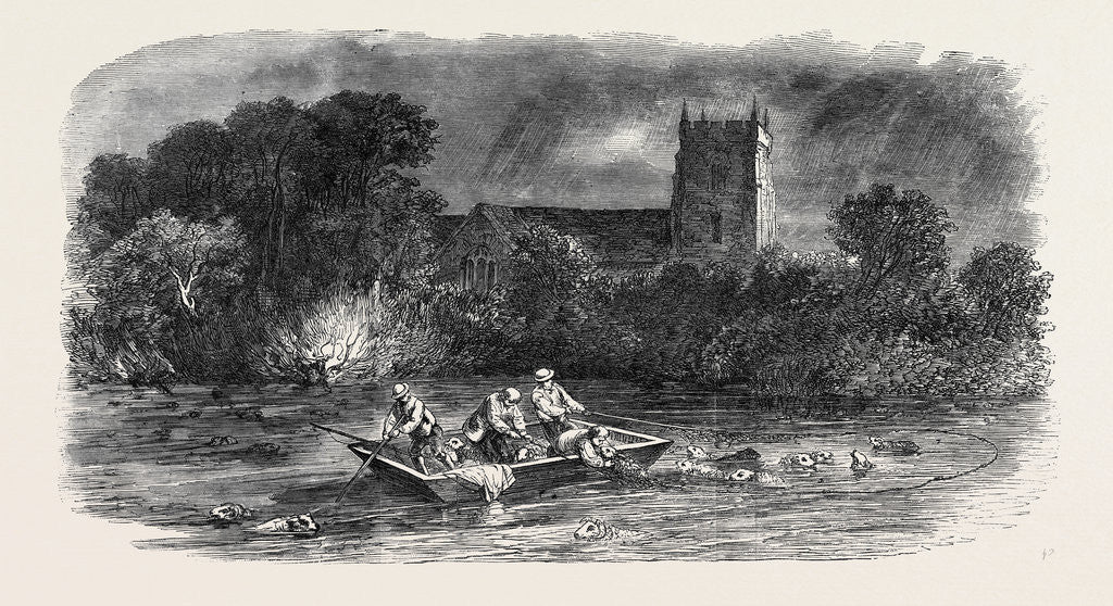 Detail of The Inundations in Worcestershire: The Inundation at Powick Ham, 1852 by Anonymous