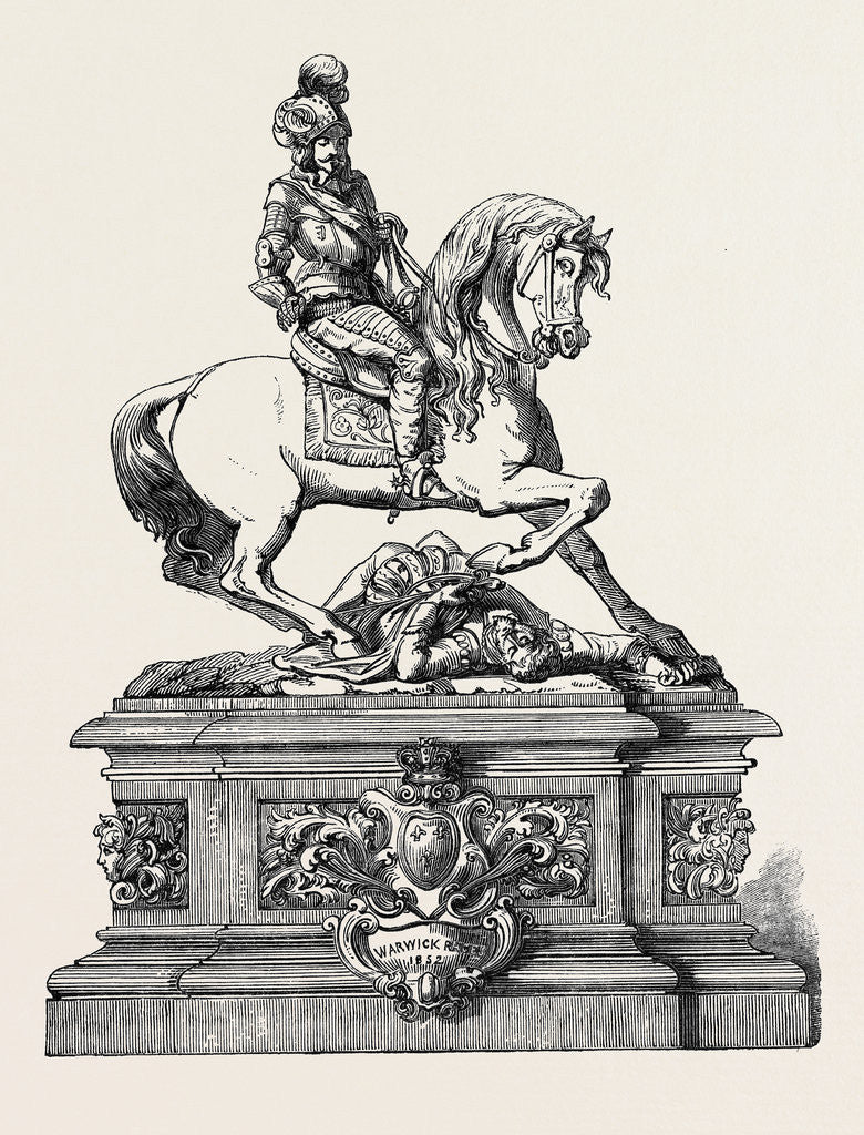 Detail of Warwick Race Plate, 1852, Charles I. Discovering the Body of His Standard Bearer at Edgehill by Anonymous