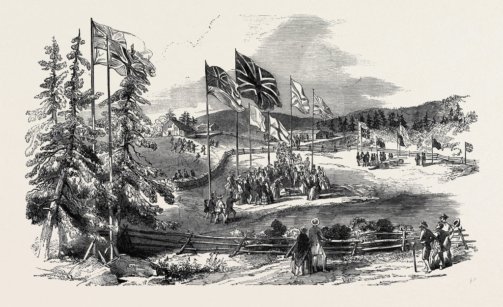 Detail of Commencement of the St. Andrew's and Quebec Railway, 1852 by Anonymous
