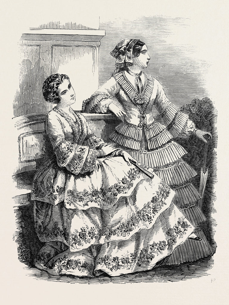 Detail of Paris Fashions for August, 1852 by Anonymous