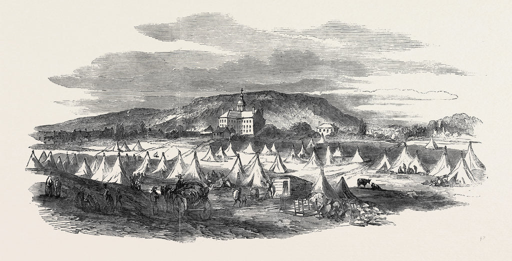 Detail of Encampment of Sufferers by the Great Fire at Montreal, 1852 by Anonymous