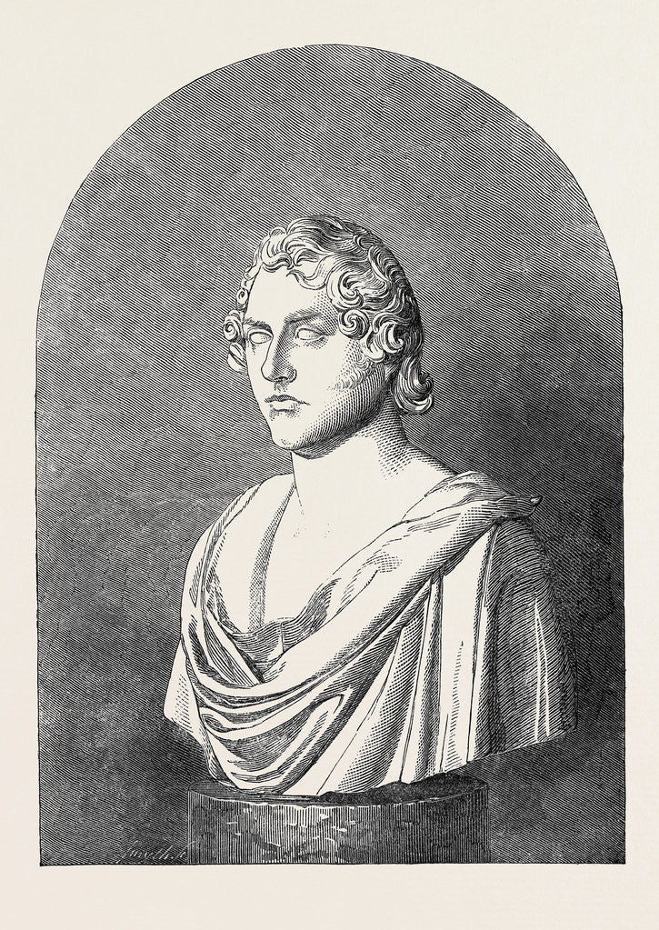 Detail of Bust of Lord Byron, 1852 by Anonymous