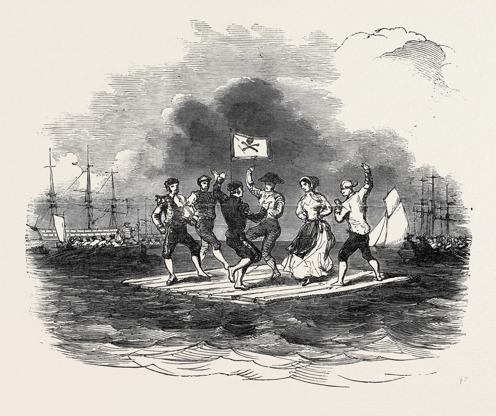 Detail of Raft Dance at the Squadron Regatta, Cork, 1852 by Anonymous