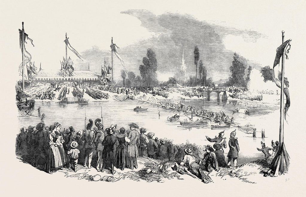 Detail of Fete at Strasbourg: Passage of the Greater Rhine, 1852 by Anonymous