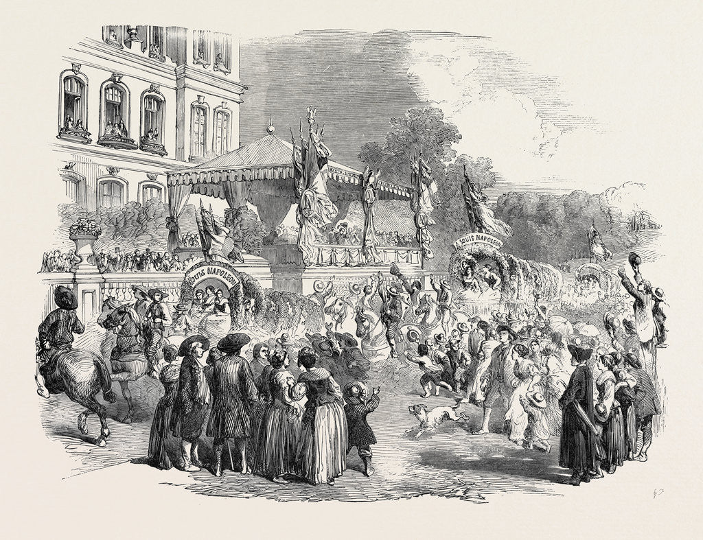 Detail of Fete at Strasbourg: Procession of the Waggons, at the Prefecture, Strasbourg, 1852 by Anonymous